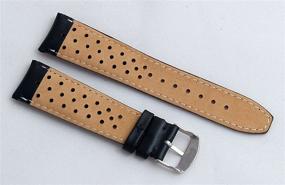 img 1 attached to Perforated Genuine Watchband Stitching Included Men's Watches for Watch Bands