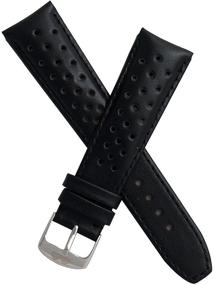 img 4 attached to Perforated Genuine Watchband Stitching Included Men's Watches for Watch Bands