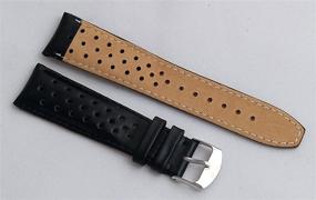 img 2 attached to Perforated Genuine Watchband Stitching Included Men's Watches for Watch Bands