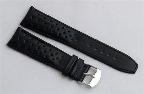 img 3 attached to Perforated Genuine Watchband Stitching Included Men's Watches for Watch Bands