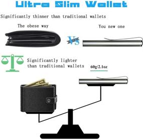 img 2 attached to 💼 Waylipun Minimalist Metal Wallet: Stylish Men's Money Accessory