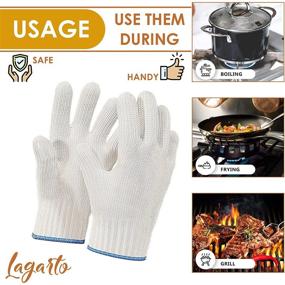 img 1 attached to 🧤 Heat-Resistant Cooking Gloves - Ideal for Indoor and Outdoor Use - Protecting Hands from High Temperatures While Cooking, Baking, Grilling, Pot-Holding, and More – Kitchen Gloves with Remarkable 896-Degree Resistance