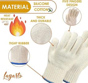 img 2 attached to 🧤 Heat-Resistant Cooking Gloves - Ideal for Indoor and Outdoor Use - Protecting Hands from High Temperatures While Cooking, Baking, Grilling, Pot-Holding, and More – Kitchen Gloves with Remarkable 896-Degree Resistance