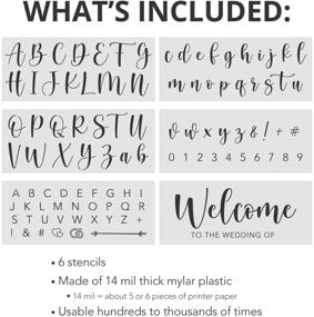 img 3 attached to 🎨 Stencil Stop Wedding Stencils: Reusable Alphabets, Welcome, Letters, Numbers - 14 Mil Mylar Plastic [Set of 6 Stencils]