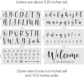 img 2 attached to 🎨 Stencil Stop Wedding Stencils: Reusable Alphabets, Welcome, Letters, Numbers - 14 Mil Mylar Plastic [Set of 6 Stencils]