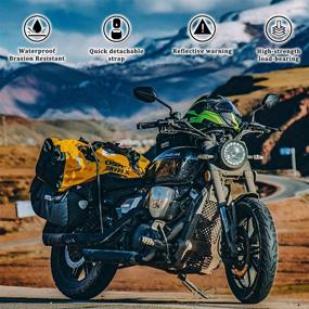 img 1 attached to Waterproof Motorcycle Duffle Tail Bag - Perfect for Motorcycling, Hiking, Cycling, Travel, Camping, Outdoor and Boating with Reflective Luggage Feature