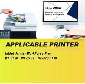 img 1 attached to 🖨️ v4ink Remanufactured Epson 702XL Ink Cartridges - 4 Pack for Workforce Pro WF-3720 WF-3733 WF-3730 Printer