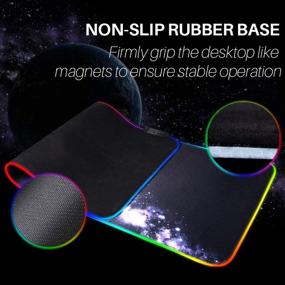 img 1 attached to 🖱️ Reawul Large RGB Gaming Mouse Pad - 14 Modes, Oversized Glowing LED Extended Mousepad with Anti-Slip Rubber Base and Waterproof Surface - Extra Large Soft LED Computer Keyboard Mouse Mat (31.5 x 11.8in)