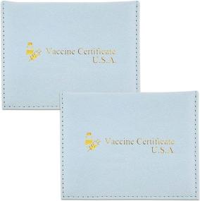 img 4 attached to ArtemisCase 2 Pcs Vaccine Card Holder - Vaccination Card Protector With Waterproof Vaccine Card Slot - Vaccination Immunization PU Leather Document Holder For Travelling -Vaccination Cards (Cool Blue)