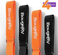 bougerv bike rack straps - 4-piece set of 30'' stabilizing straps with buckle and non-slip gel for bicycle wheels, orange & black logo