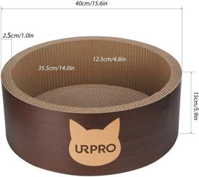 img 1 attached to 🐱 URPRO Round Cat Scratching Post Lounge Bed with Cardboard Board Pads - Cat Apartment, Cat Sofa, Cat Furniture for Scratching and Relaxation