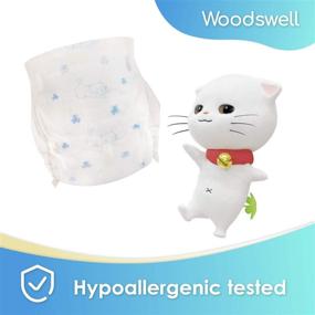 img 2 attached to Подгузники для младенцев Woodswell Care - размер 1, 100 штук: Гипоаллергенные, двойная защита от протечек, ультра мягкие, суперабсорбентные