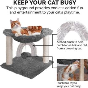 img 1 attached to 🐱 Furhaven Tiger Tough Interactive Cat Tree Tower: Scratcher, Condo, & Toys - Various Styles and Colors!