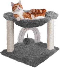 img 4 attached to 🐱 Furhaven Tiger Tough Interactive Cat Tree Tower: Scratcher, Condo, & Toys - Various Styles and Colors!