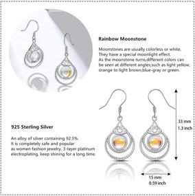 img 1 attached to ECOLVANT Earrings Moonstone Sterling Hypoallergenic