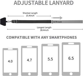 img 3 attached to 📱 Удобный регулируемый плечевой ремень для телефона - черный ремешок для телефона на шею - руки свободны!