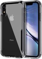 чехол effenx clear для iphone xr - защитный бампер, ударопрочный с защитой для камеры, антицарапающийся, прозрачный дизайн (черный прозрачный) логотип