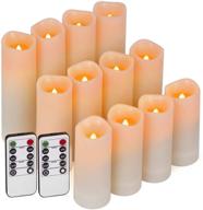 🕯️ enido flameless candles: 12 battery operated led candles with remote control and timer (waterproof, indoor/outdoor use) logo