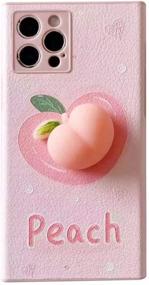 img 4 attached to 🍑 Soft Squishy 3D Peach Fruit Protective Kawaii Case for iPhone 7 Plus 8 Plus - WHH Decompression Finger Pinch Cute iPhone 7 Plus 8 Plus Case ([2 Style] Peach)