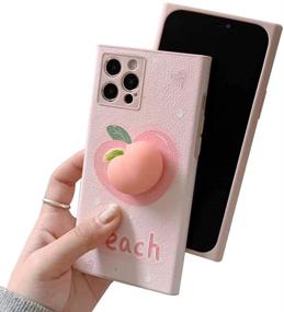 img 1 attached to 🍑 Soft Squishy 3D Peach Fruit Protective Kawaii Case for iPhone 7 Plus 8 Plus - WHH Decompression Finger Pinch Cute iPhone 7 Plus 8 Plus Case ([2 Style] Peach)