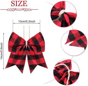 img 3 attached to 🎀 Syhood 20-Piece Christmas Bows Decoration Set: Plaid Bows Ornaments for Christmas Tree, Buffalo Plaid Wreath Bows in Black and Red, White and Black