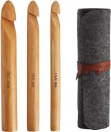 🧶 get crafty with the 3 pcs giant crochet hooks set - bamboo yarn hooks for big loop & extra bulky yarn projects - includes portable case! logo