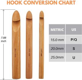 img 2 attached to 🧶 Get Crafty with the 3 PCS Giant Crochet Hooks Set - Bamboo Yarn Hooks for Big Loop & Extra Bulky Yarn Projects - Includes Portable Case!