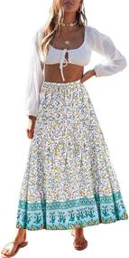 img 4 attached to QEHEPA Womens Bohemian Printed Pockets Women's Clothing for Skirts