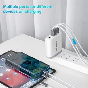 img 2 attached to 🔌 PowerLot 100W USB C Charger - GaN Wall Charger with 4-Port USB C Fast Charging, Compatible with MacBook Pro/Air, iPad Pro, iPhone 11/Pro/Max, Galaxy S21/S20, USB C Laptops - White