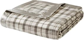 img 4 attached to True North by Sleep Philosophy Micro Fleece Luxury Premium Soft Cozy Mircofleece Blanket - Full/Queen, Grey - Ideal for Bed, Couch or Sofa