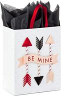 💝 hallmark paper wonder 9-inch be mine arrows valentine's day gift bag with tissue paper logo