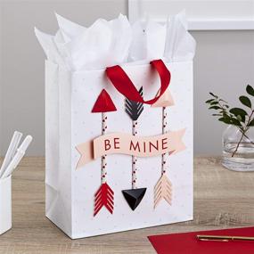 img 3 attached to 💝 Hallmark Paper Wonder 9-inch Be Mine Arrows Valentine's Day Gift Bag with Tissue Paper