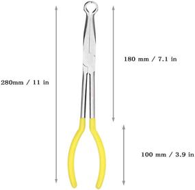 img 1 attached to 🔧 Набор длинноносых плоскогубцев BQKKWIN 11 дюймов - набор из 5 штук прямых, угловых на 25°, 45°, 90° и круглых плоскогубцев