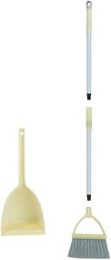 img 2 attached to 🧹 Xifando Mini Broom with Dustpan: A Perfect Little Housekeeping Helper Set for Kids (Light Yellow, Extended Sized)