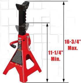 img 3 attached to Транслирую на русский язык данное название товара: "Torin Steel Jack Stands T43002A: Двойная фиксация, Вместимость 3 тонны - Красный (1 пара) от BIG RED".