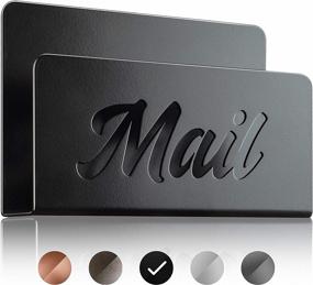 img 4 attached to 📫 Outspirations Metal Mail Holder and Desk Organiser: Sleek Minimalistic Design in Black