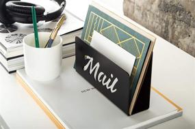 img 3 attached to 📫 Outspirations Metal Mail Holder and Desk Organiser: Sleek Minimalistic Design in Black