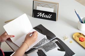 img 2 attached to 📫 Outspirations Metal Mail Holder and Desk Organiser: Sleek Minimalistic Design in Black