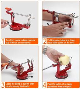 img 3 attached to 3 in 1 Heavy Duty Apple Peeler, Corer, and Slicer with Suction Base - Durable Die Apple Peelers