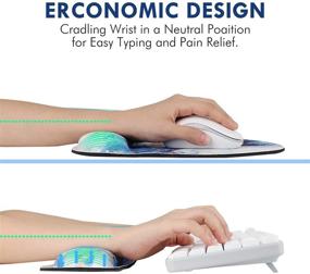 img 3 attached to 🖱️ Marble Mouse Pad with Keyboard Wrist Rest – Ergonomic Memory Foam Support for Pain Relief in Office or Home Working