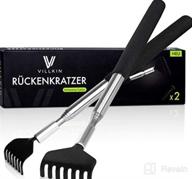 img 1 attached to 🖐️ Portable Extendable Back Scratcher Set - Kuvvfe Stainless Steel Telescoping Back Scratcher Duo with Stylish Gift Packaging review by Nick Kasilowski