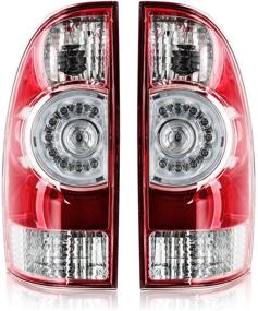 img 4 attached to Пара задних фонарей для 2005-2015 Toyota Tacoma | Совместим с галогенным и светодиодным типом | Замена OEM# 8156004160 8155004160