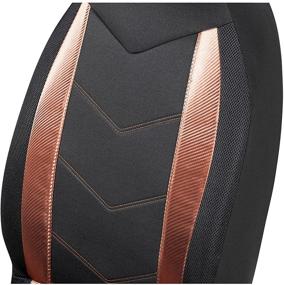 img 2 attached to 🚗 High Back Road Comforts Sports Car Seat Covers - Sports Carbon Fiber Mesh Design, Airbag Compatible | Universal Fit for Cars, Trucks, Vans, SUVs (Bronze)