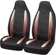 🚗 high back road comforts sports car seat covers - sports carbon fiber mesh design, airbag compatible | universal fit for cars, trucks, vans, suvs (bronze) logo