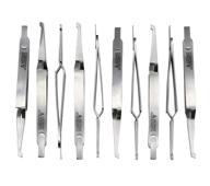 10 piece orthodontic bracket placer with self-holding reverse action tweezers by wise linkers usa logo