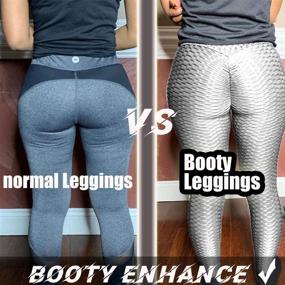 img 3 attached to AEEZO Booty Leggings for Women - Textured Scrunch Butt Lift Yoga Pants, Slimming Workout High Waisted Anti Cellulite Tights