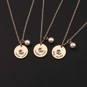 img 1 attached to Zuo Bao 3 Sister Necklace Set - Big Middle Little Sister Necklaces, Perfect Gift for Sisters, Best Friends