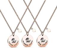 zuo bao 3 sister necklace set - big middle little sister necklaces, perfect gift for sisters, best friends logo