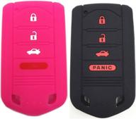 ezzy auto black and rose silicone rubber key fob case key covers key jacket skin protectors fit for acura ilx rdx tl zdx logo