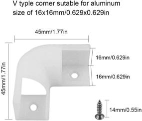 img 3 attached to 💡 HAMRVL LED Aluminum Corner Kit for Strip Lights - L Shape 45x45 90 Degree Connectors for V Shape Kitchen Cabinets - Aluminum System 16x16mm with Screw Angle Turning Solution